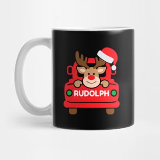 Reindeer Xmas Team Santa Rudolph, Funny Ugly Vintage Christmas Truck Mug